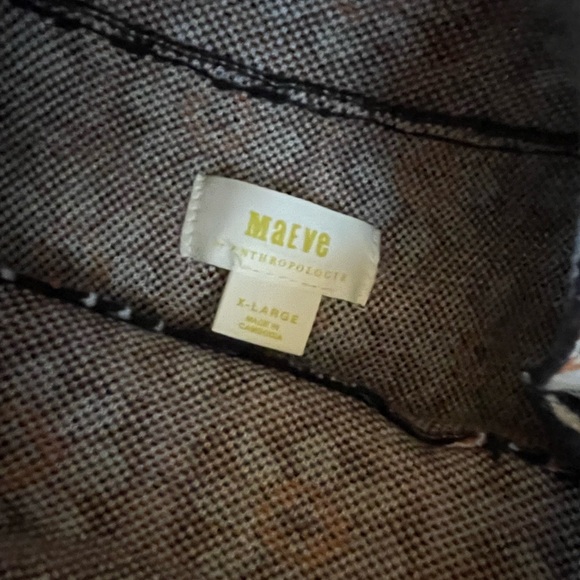 Anthropologie Geometric Floral Turtleneck Sweater - Black, White, and Orange - Picture 5 of 6